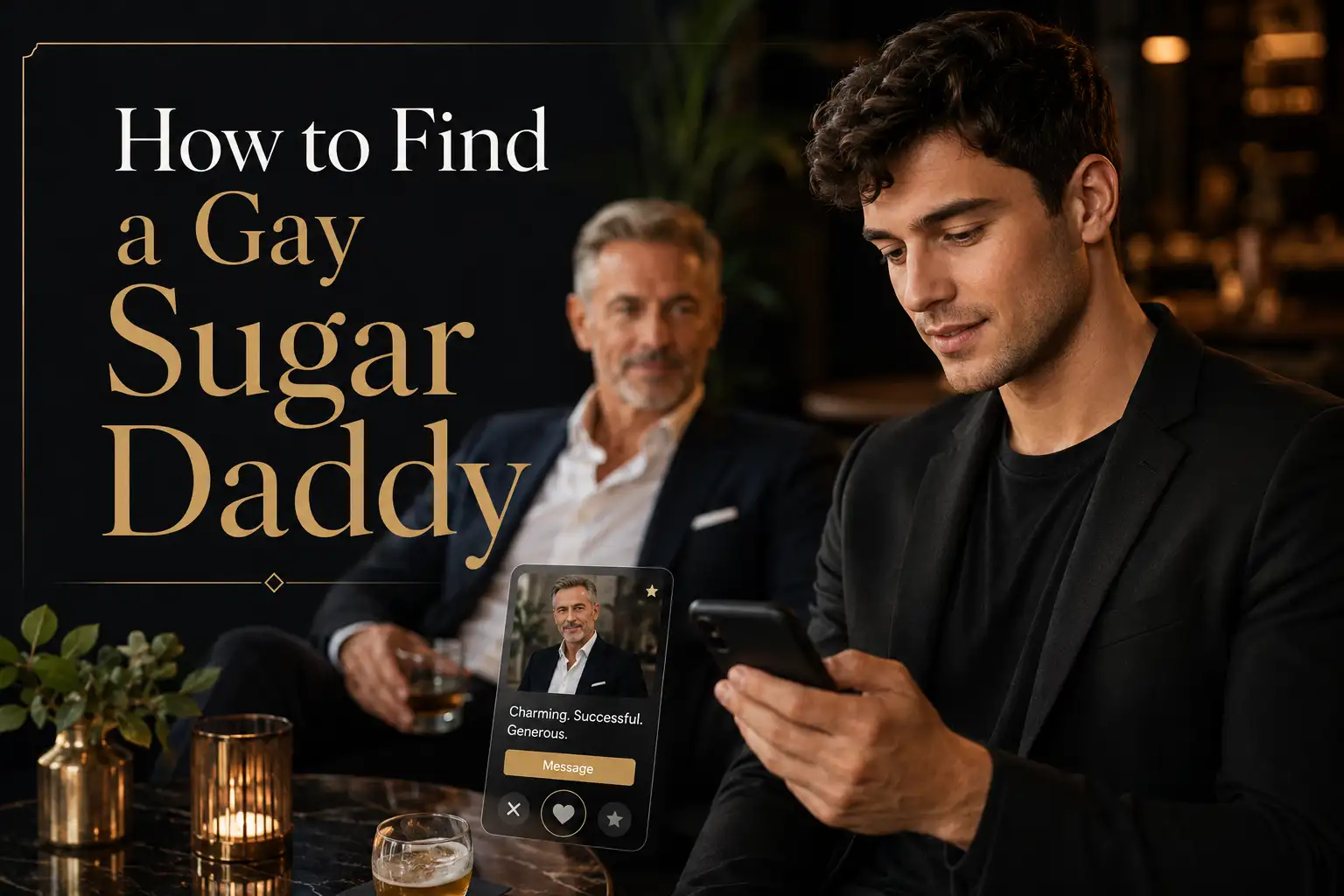 Confident gay sugar baby building an authentic online dating profile to attract quality sugar daddy matches